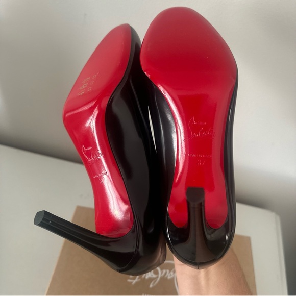 Christian Louboutin Black Pumppie 85 patent leather pumps 37 - Picture 6 of 7